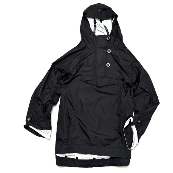 Lululemon sz M / L Ride On Anorak in Black Rain Jacket Nylon Pullover Reflective - Picture 1 of 9